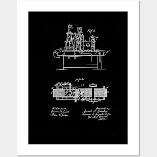 Cider and Wine Press Vintage Patent Drawing Posters and Art